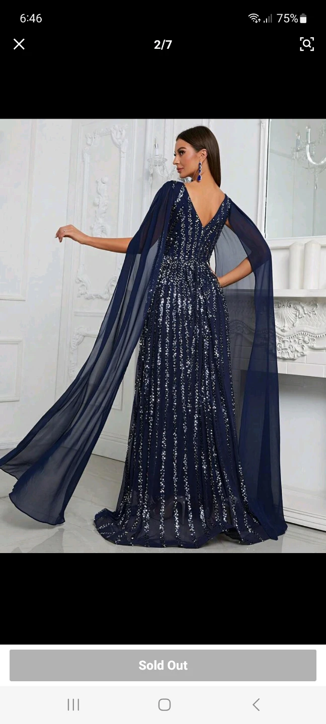 Sparkly Navy Blue Evening Dress - photo 2