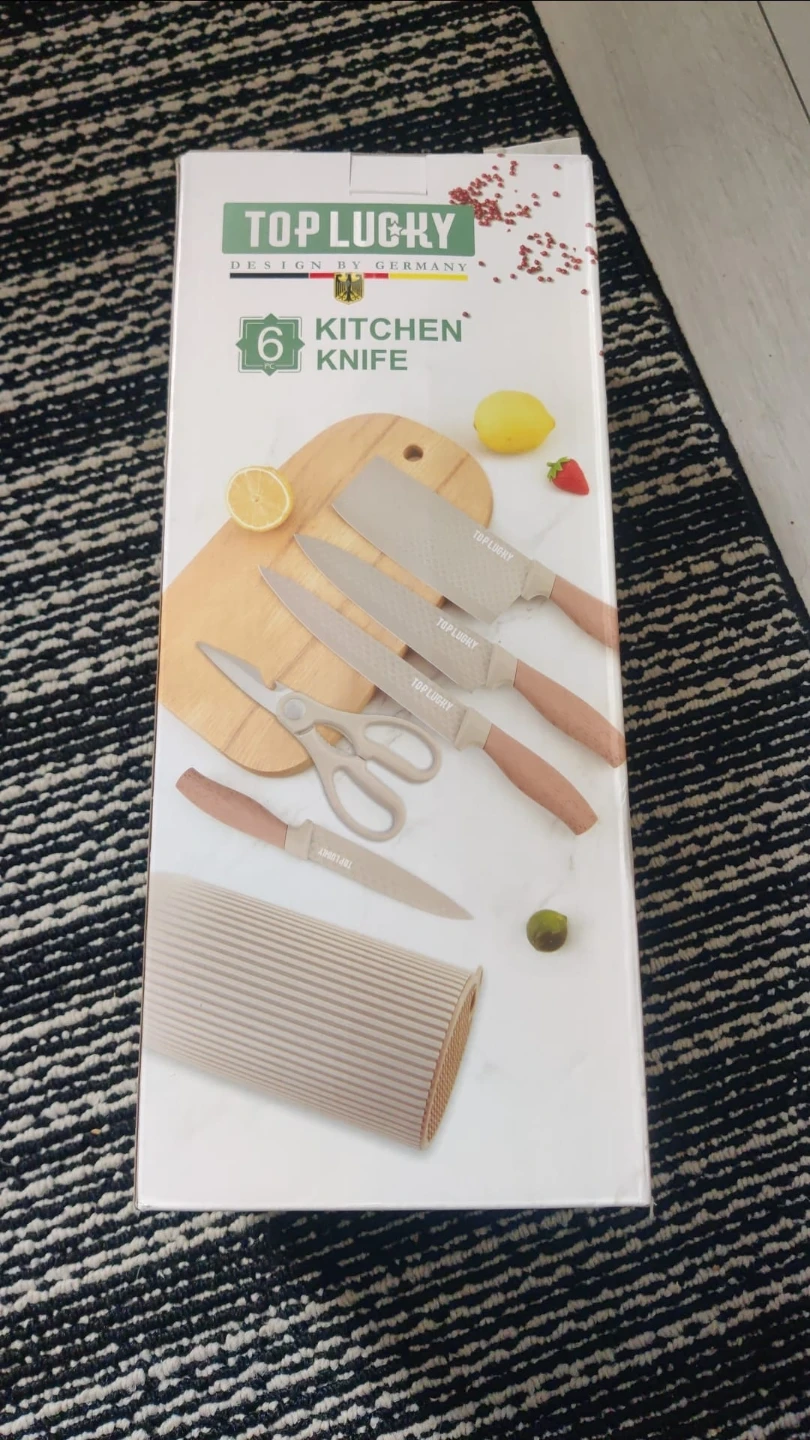 TOP LUCKY 6 Piece Kitchen Knife Set with Block