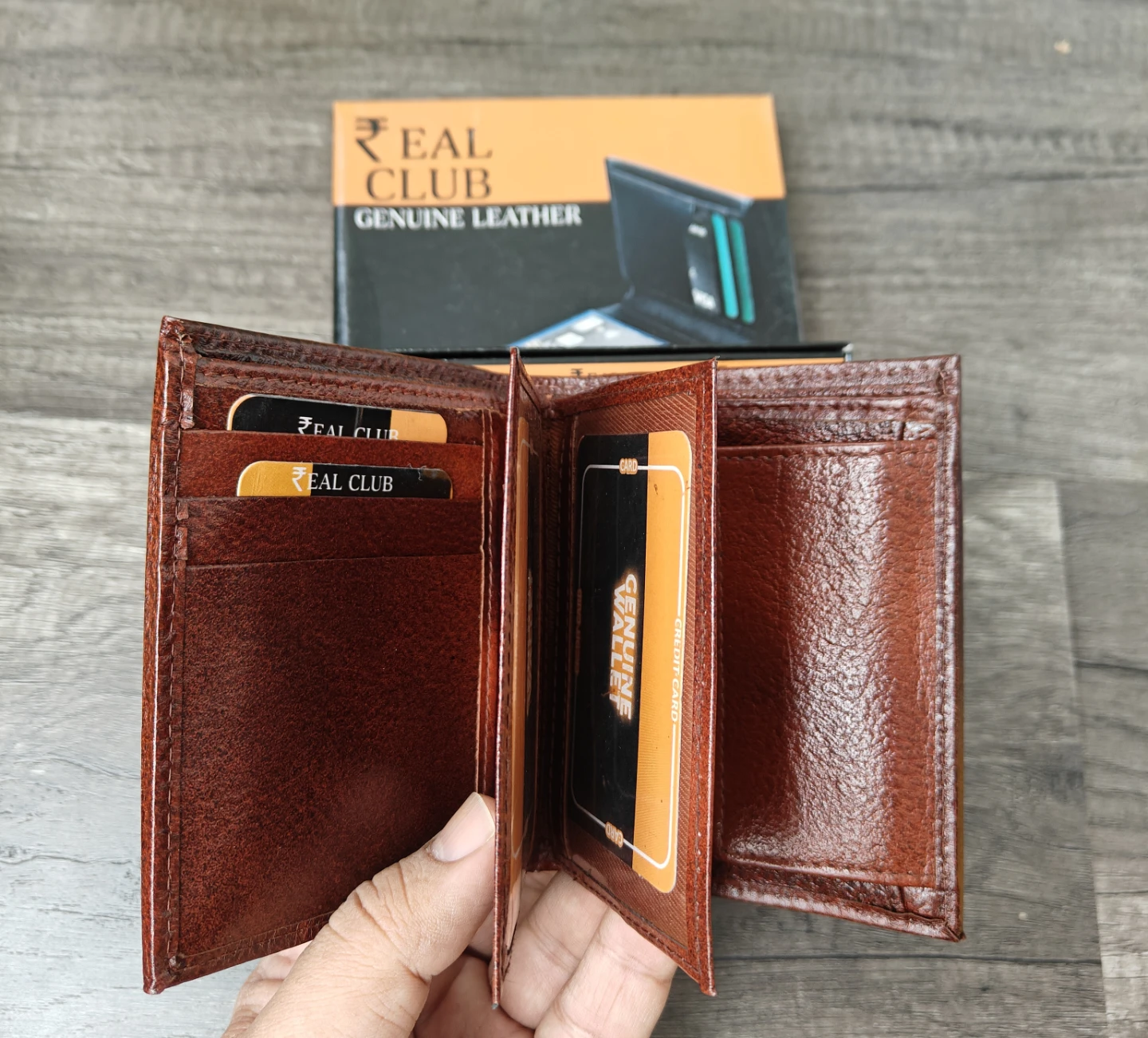 Real Club Genuine Leather Bifold Wallet - Brown - photo 2