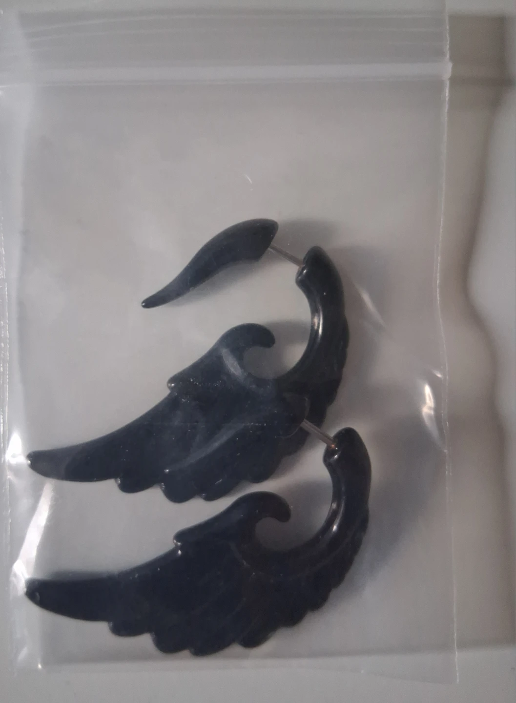 Black Spiral and Wing Fake Ear Gauges - Set of 5 Pairs - photo 5