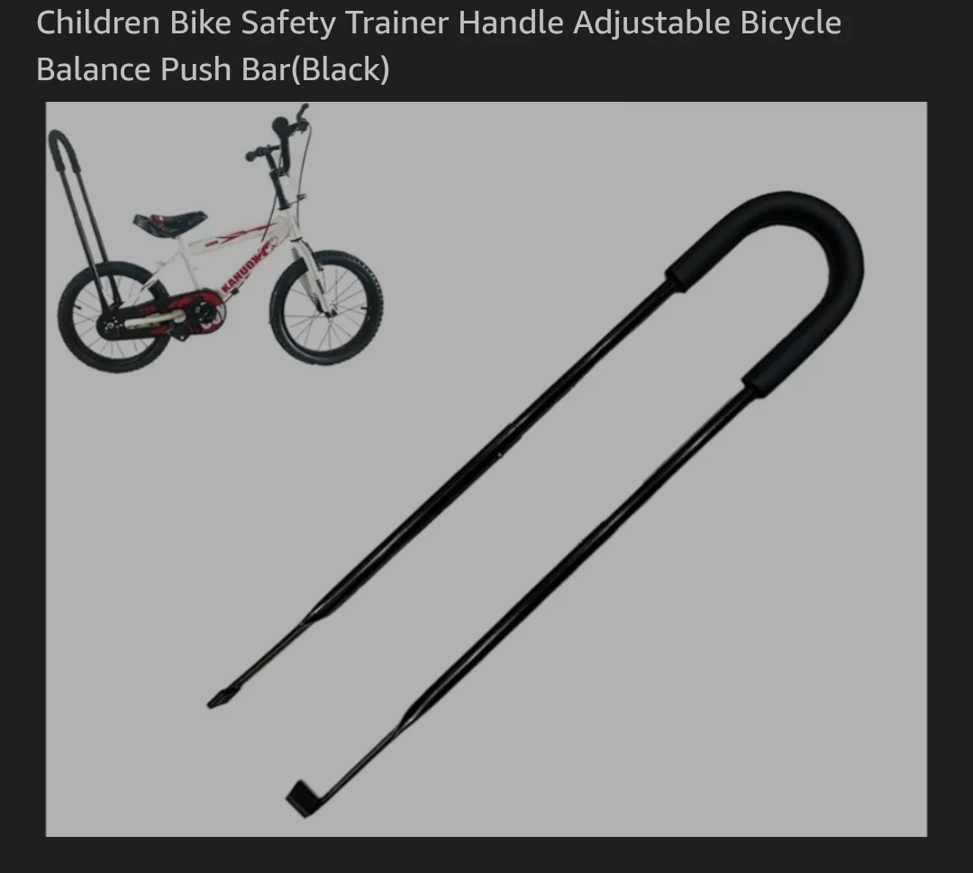 Children's Bike Balance Push Bar - Black - photo 2