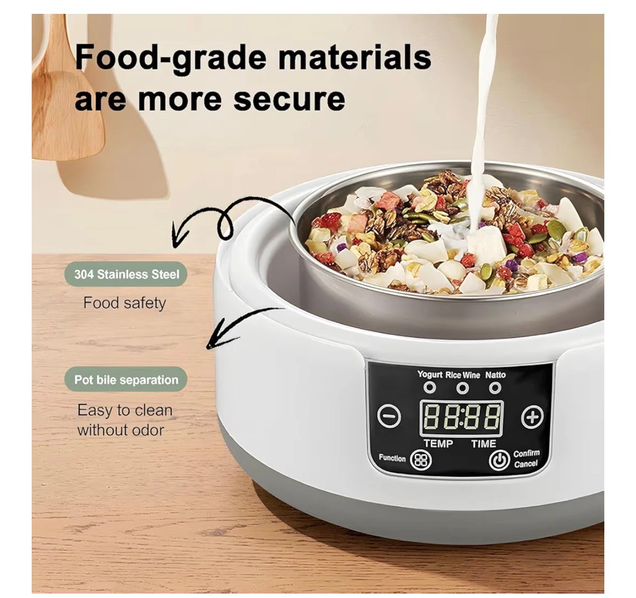 Digital Yogurt Maker with 5 Glass Jars - photo 2