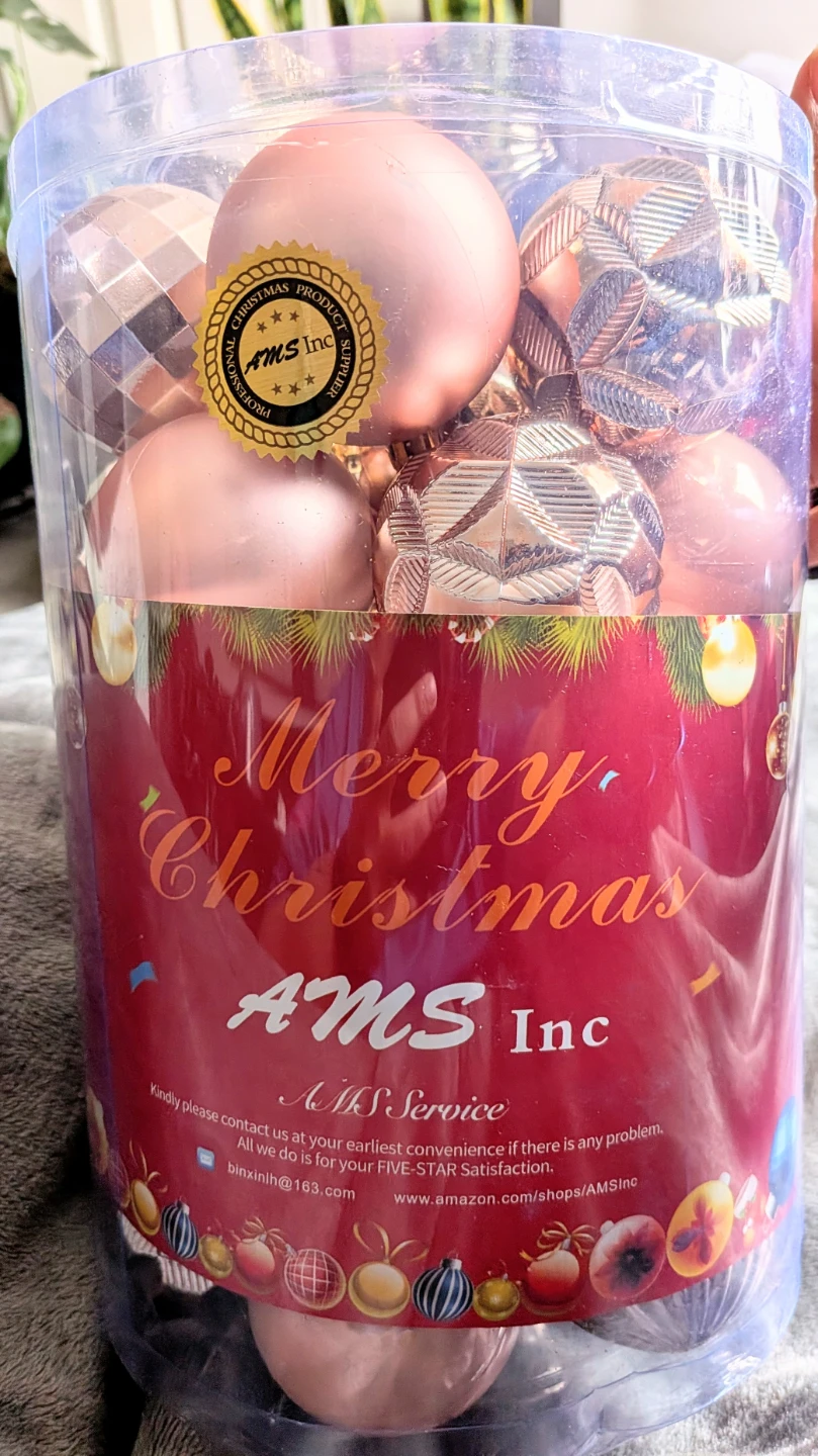 Brand New: Rose Gold Champagne Christmas Ornaments Set - photo 3