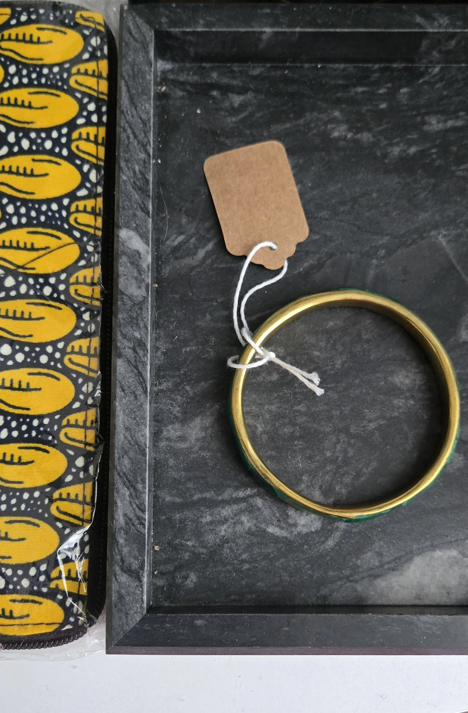 Malachite and brass bangles - photo 4