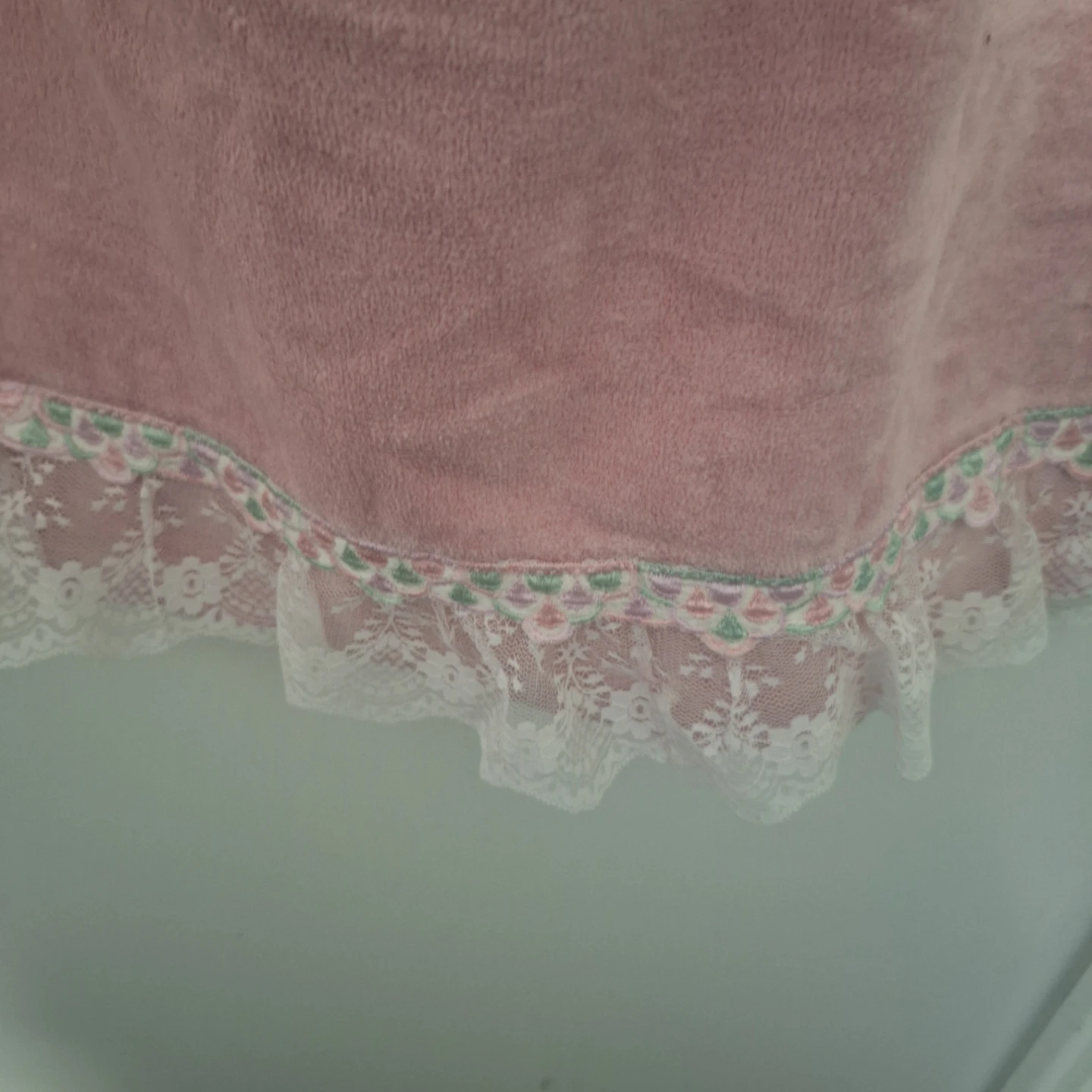 Pink Terry Cloth Towels with Lace Trim - photo 3