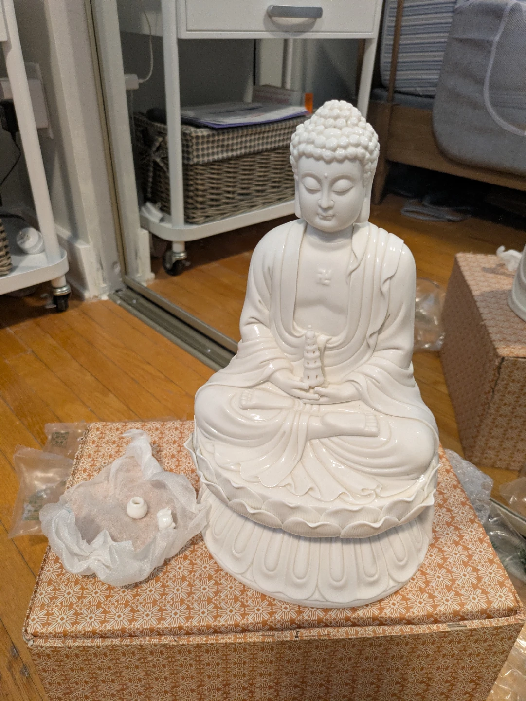 White Buddha Statue Figurine