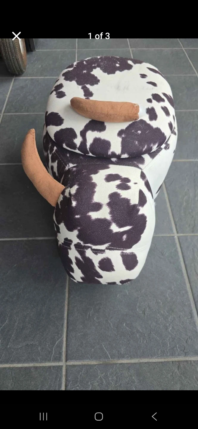 Cow storage ottoman