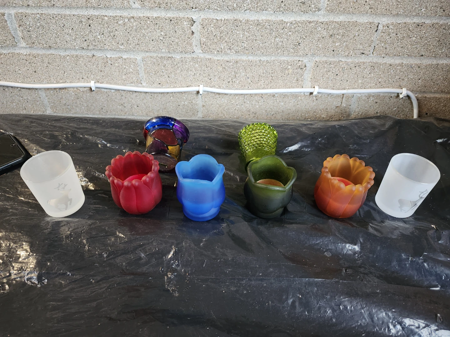 Assorted Coloured Glass Votive Candle Holders - photo 2