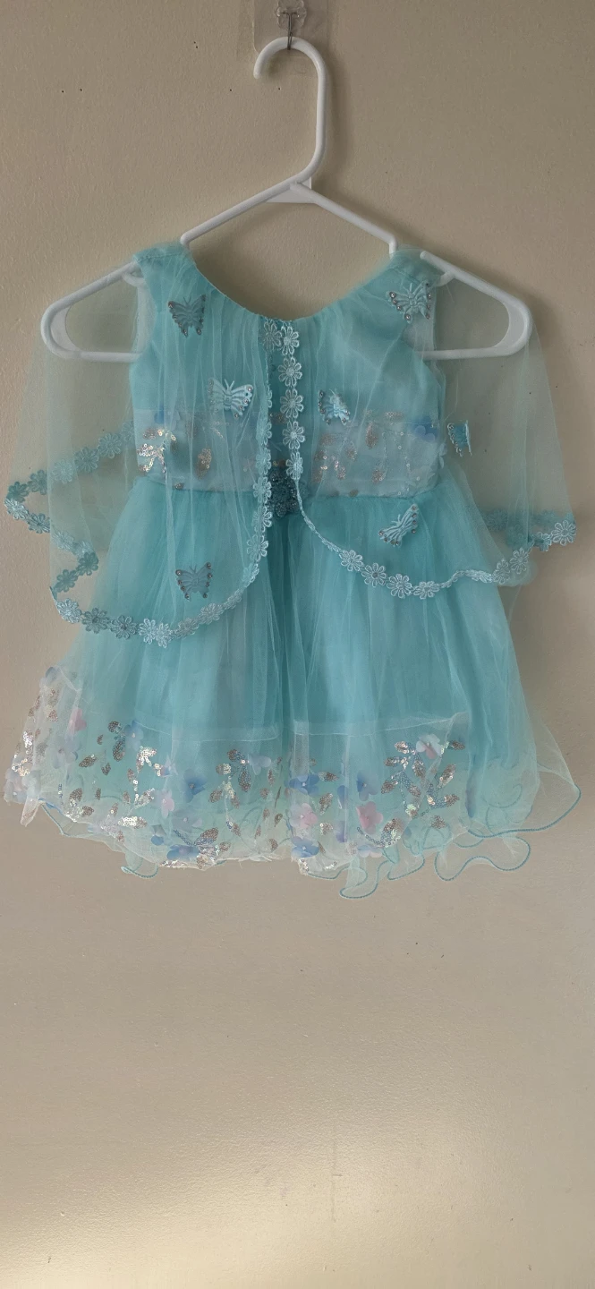 Baby Girl Blue Tulle Butterfly Dress 🌱