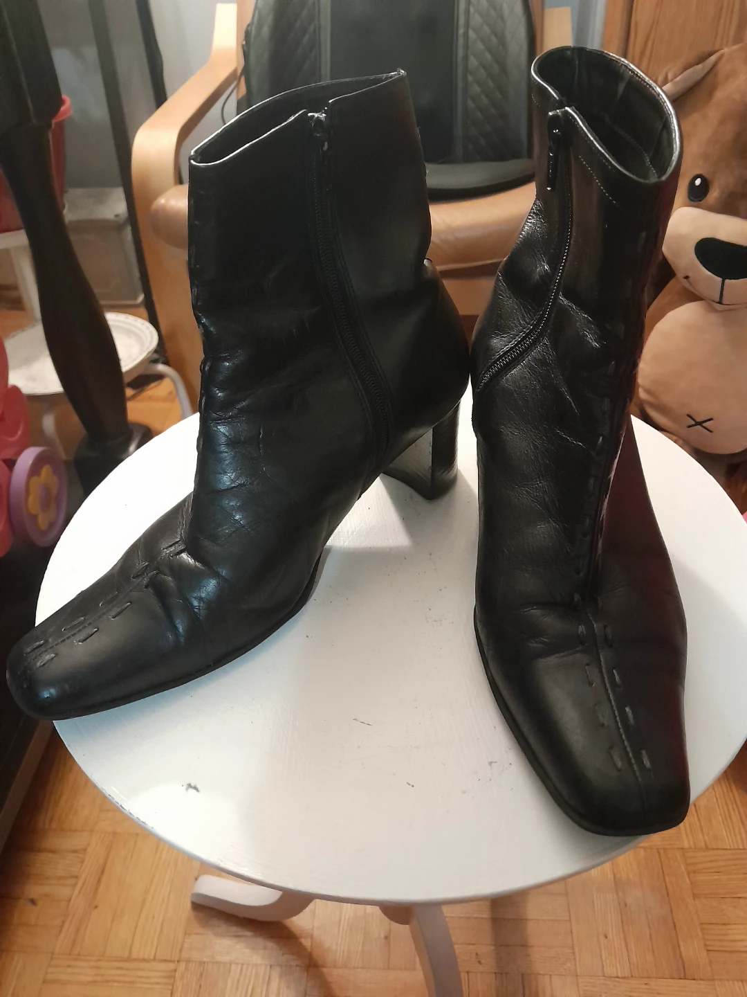 Black Leather Ankle Boots - photo 3