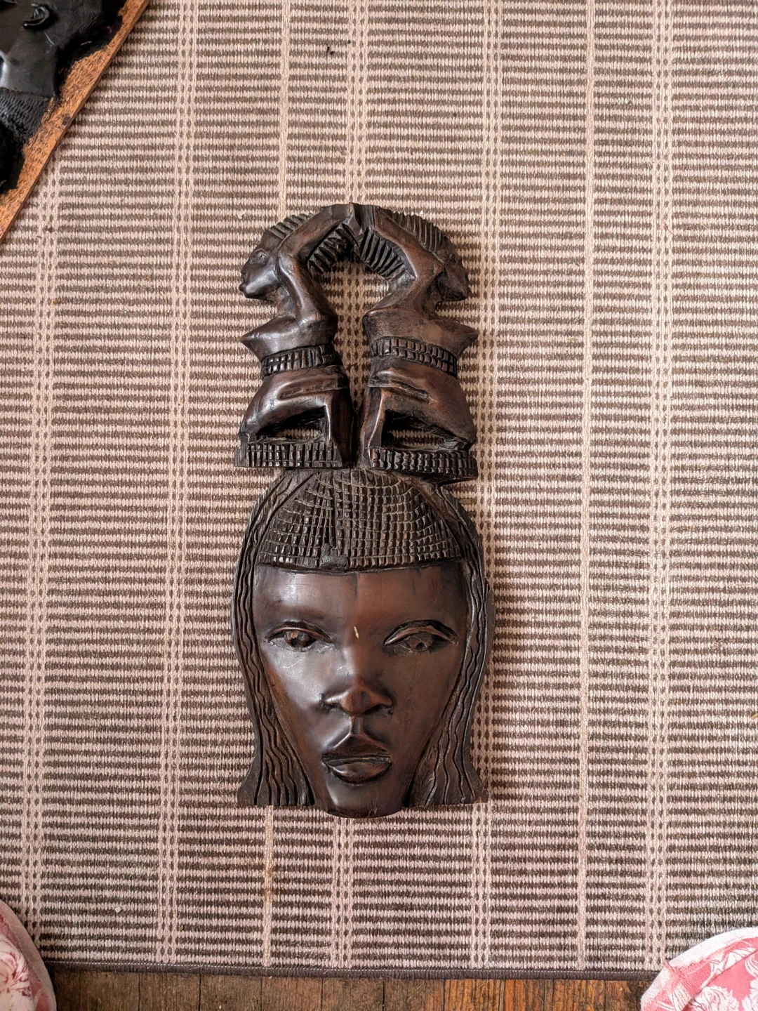Wooden Carved Tribal Mask Wall Hanging