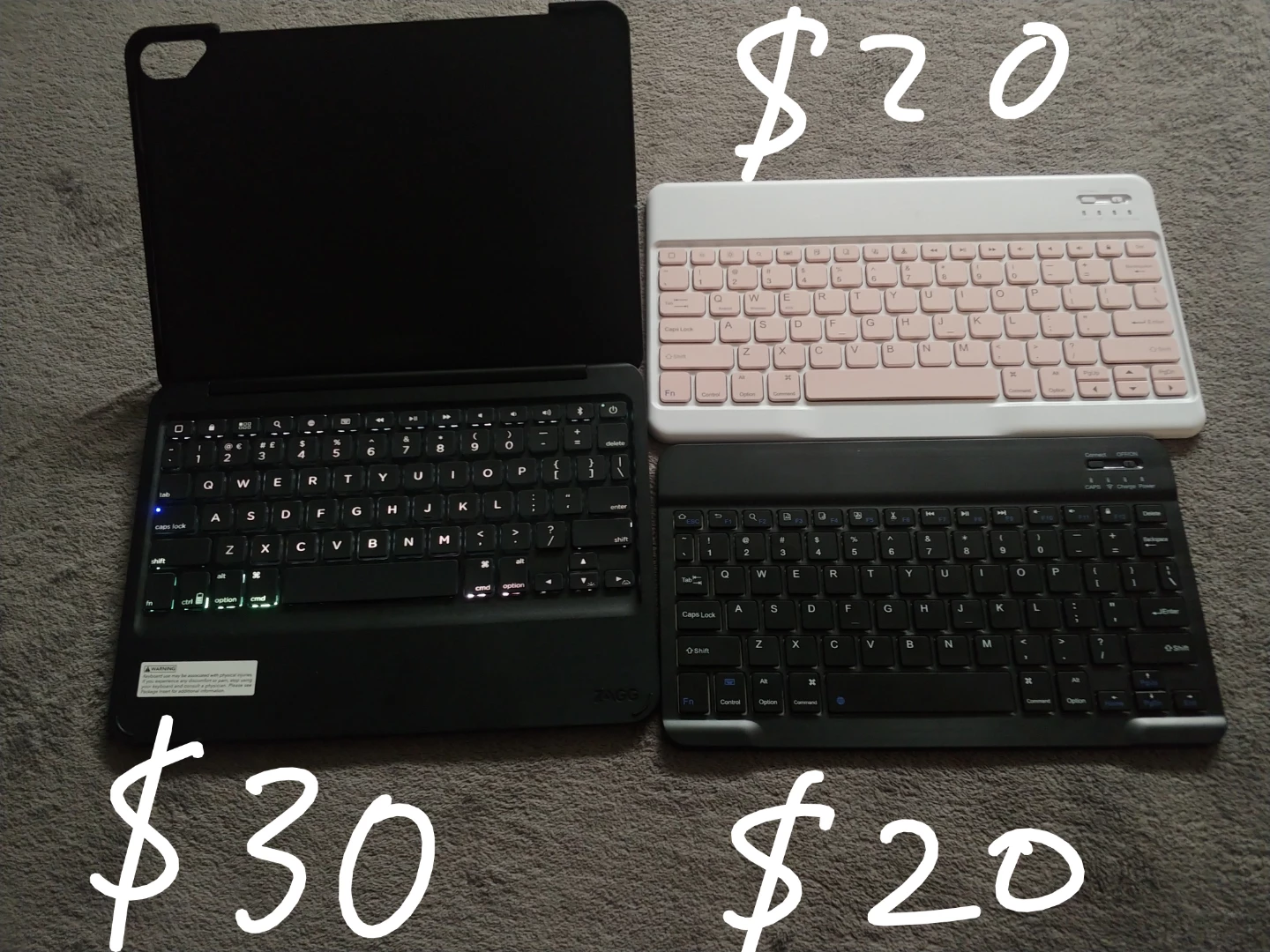 Three Bluetooth Keyboards
