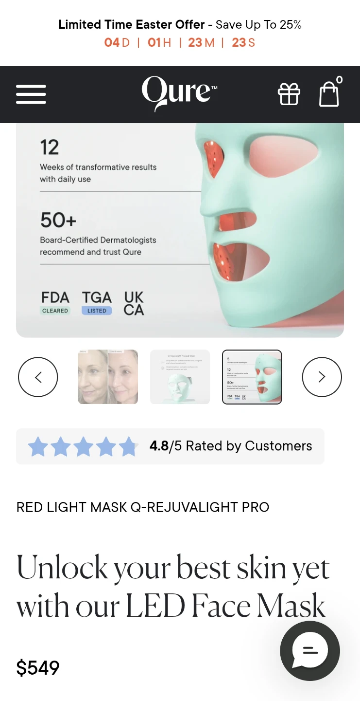 Qure Q-Rejuvalight Pro LED Face Mask - photo 4