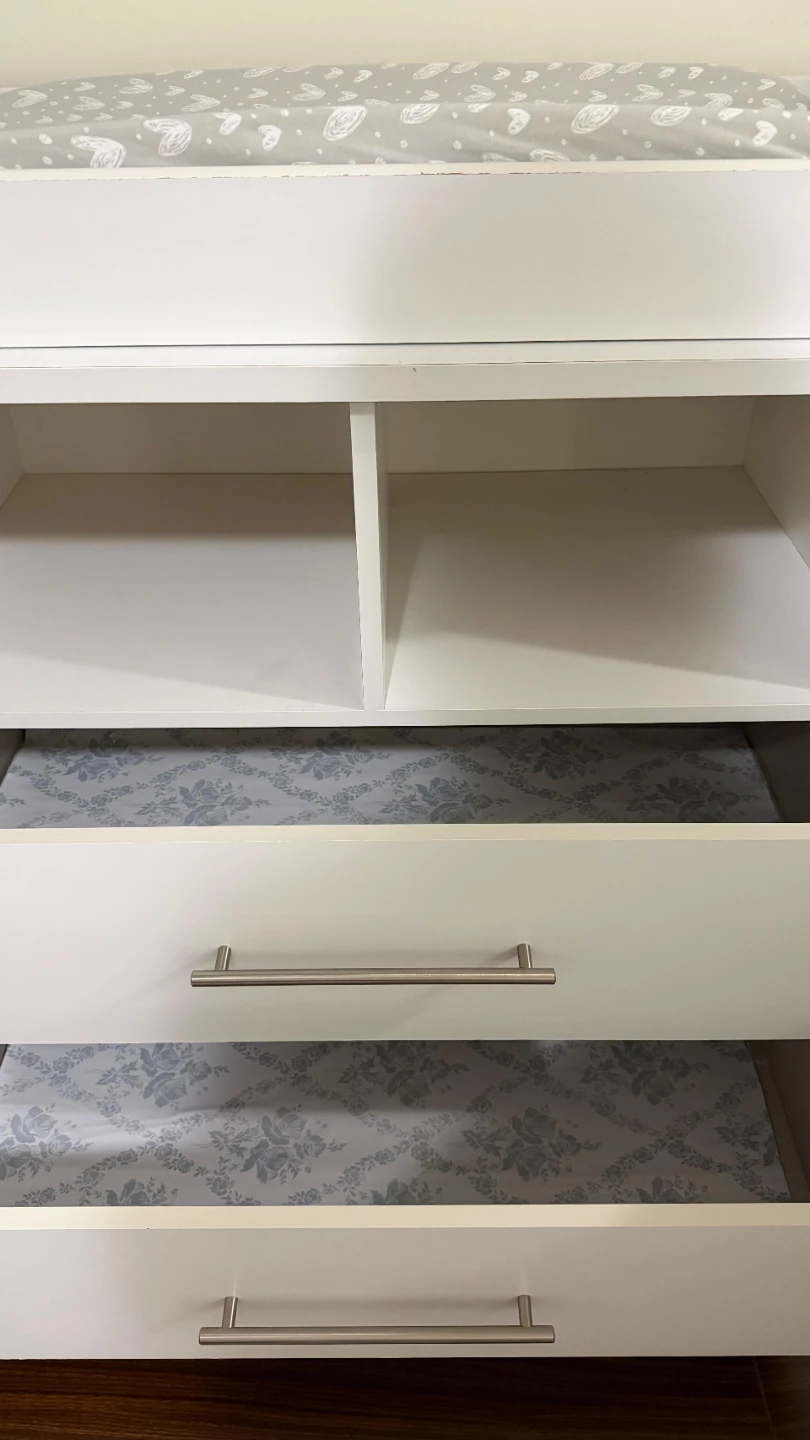White Changing Table with Drawers and Shelves