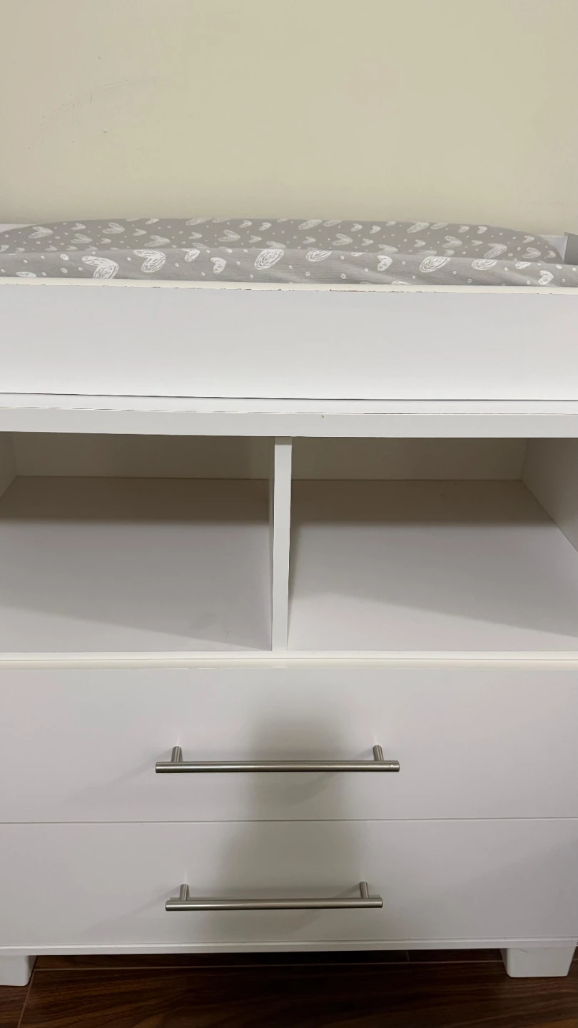 White Changing Table with Drawers and Shelves - photo 5
