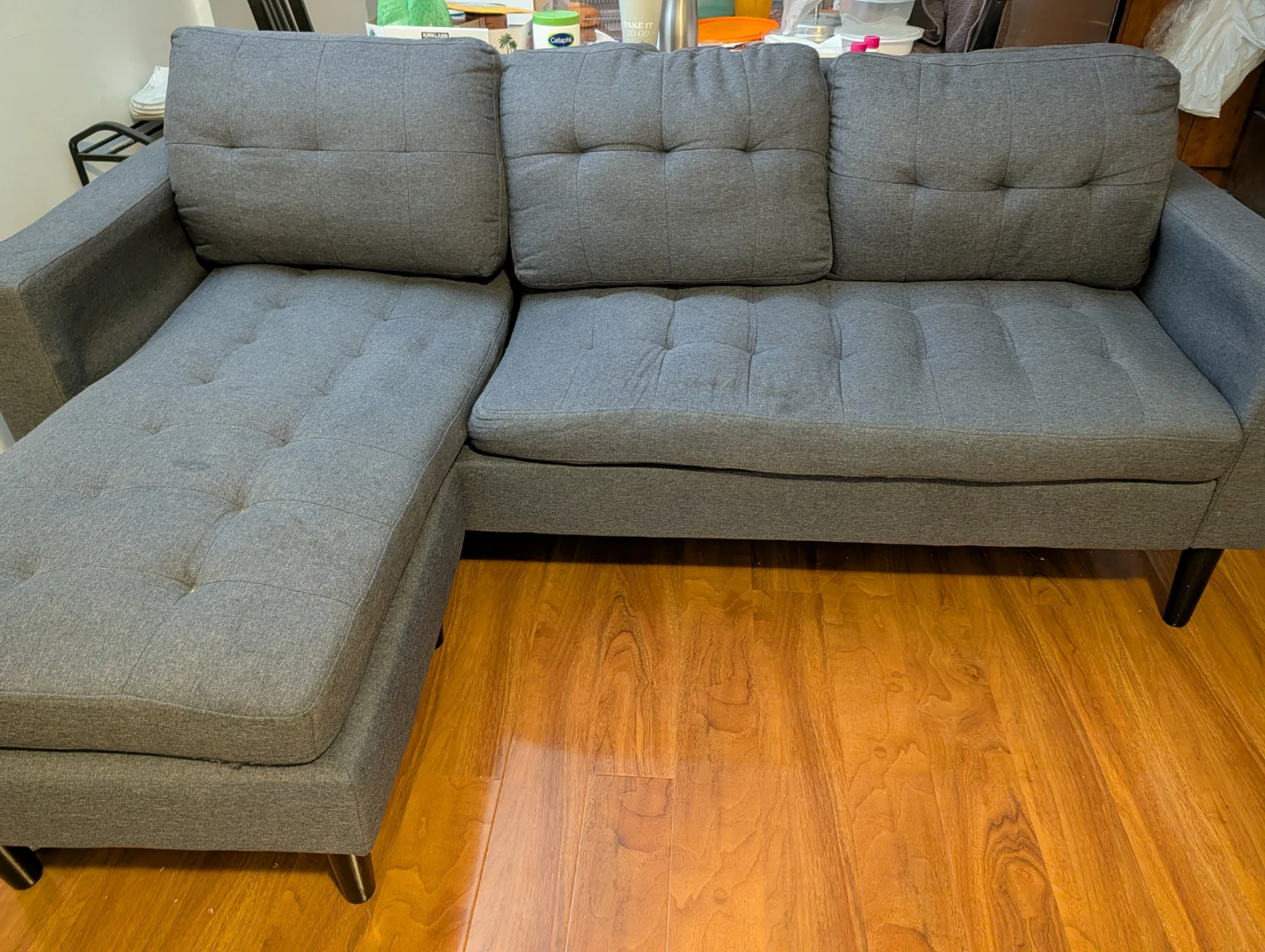 Grey Sectional Sofa with Chaise - photo 5
