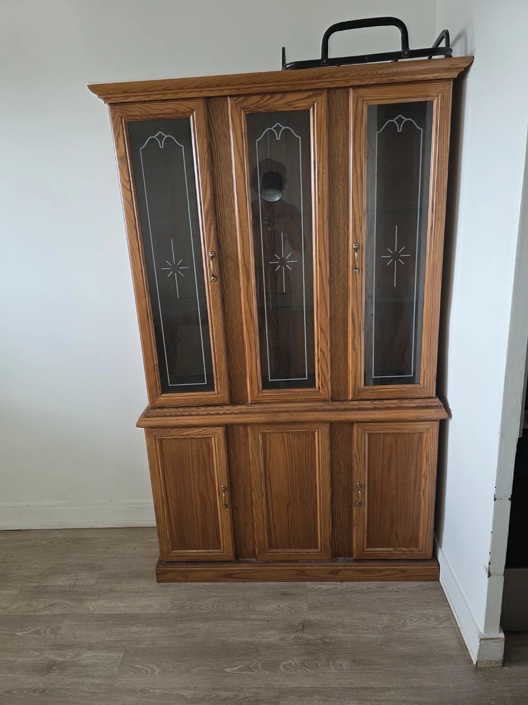 Wooden China Cabinet with Glass Doors