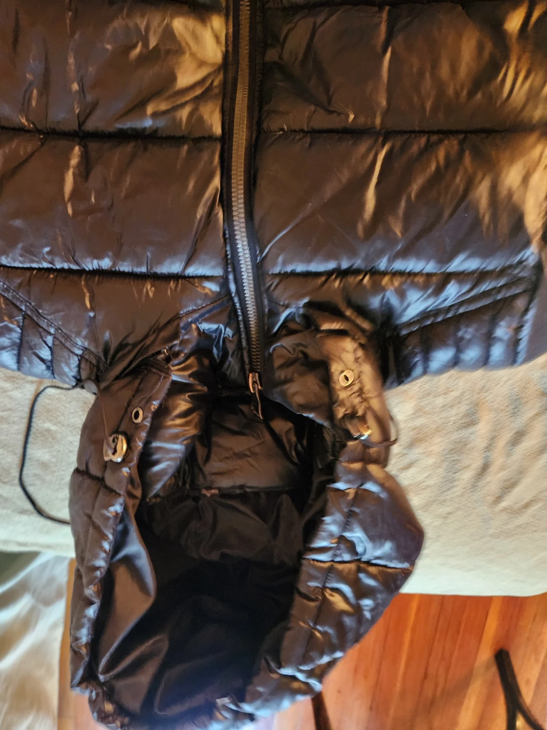 Guess Black Puffer Jacket with Hood - photo 3
