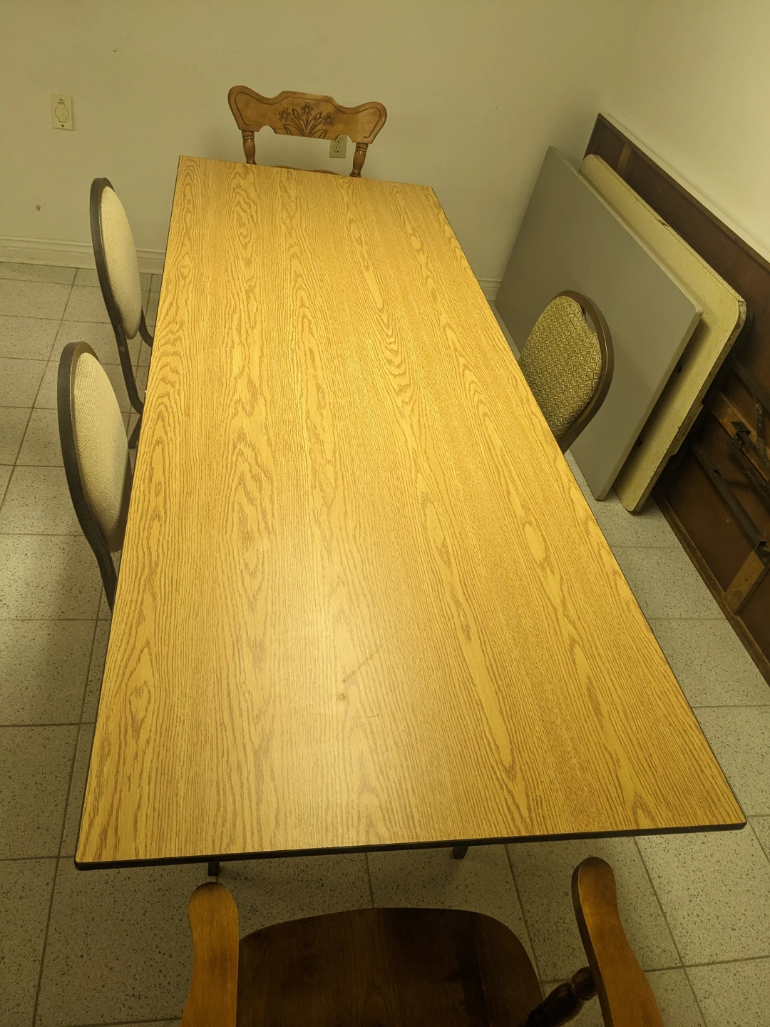 Rectangular Wood Laminate Folding Table