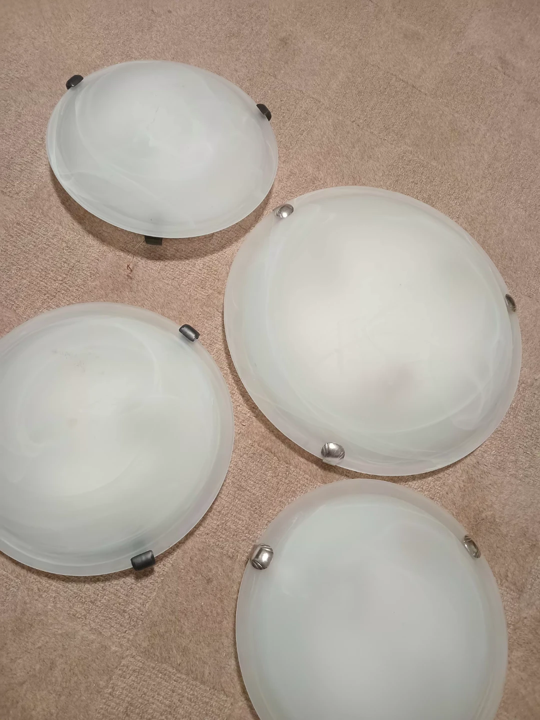 Set of 5 Frosted Glass Dome Ceiling Lights