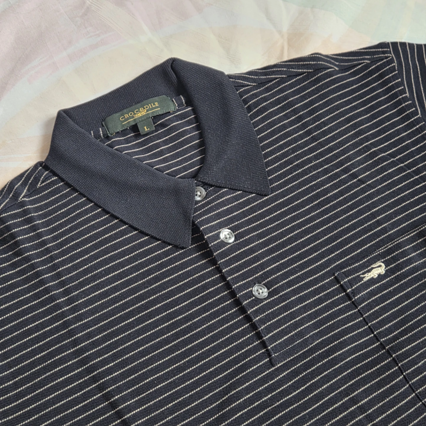 Crocodile Striped Polo Shirt