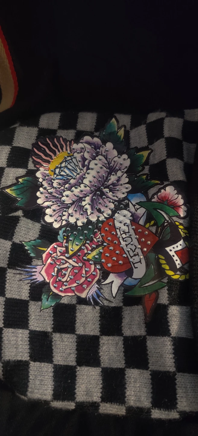 Ed Hardy Black & Grey Checkerboard Beanie - photo 3