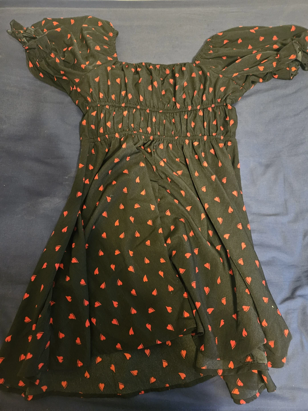 rDenb Black Red Heart Dress Size M