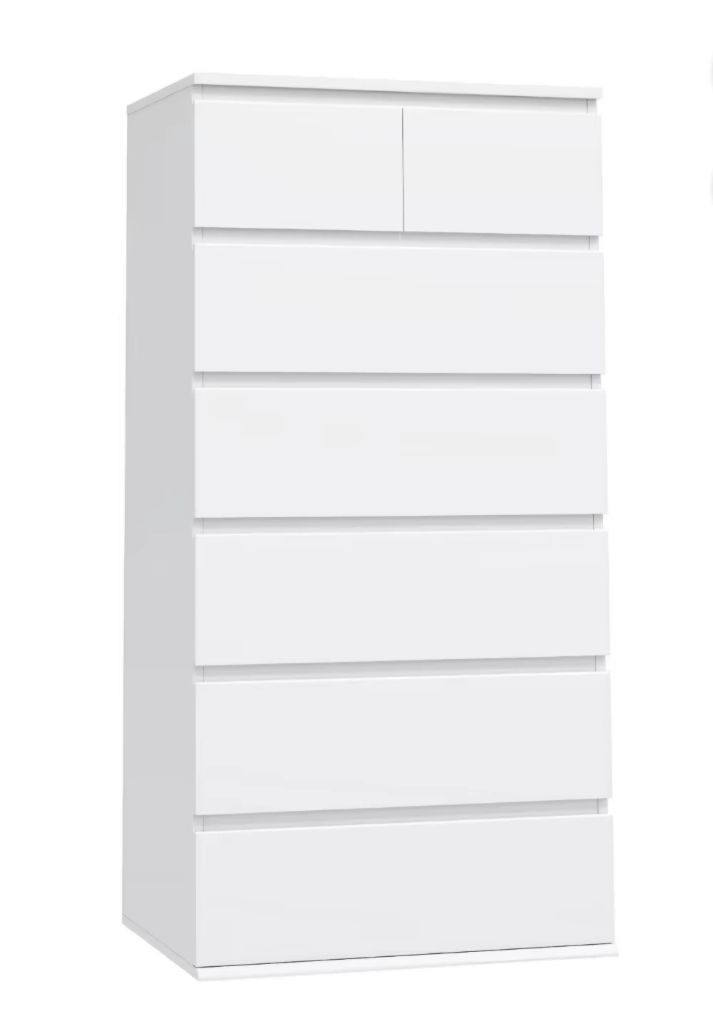 New White 6-Drawer Tall Dresser