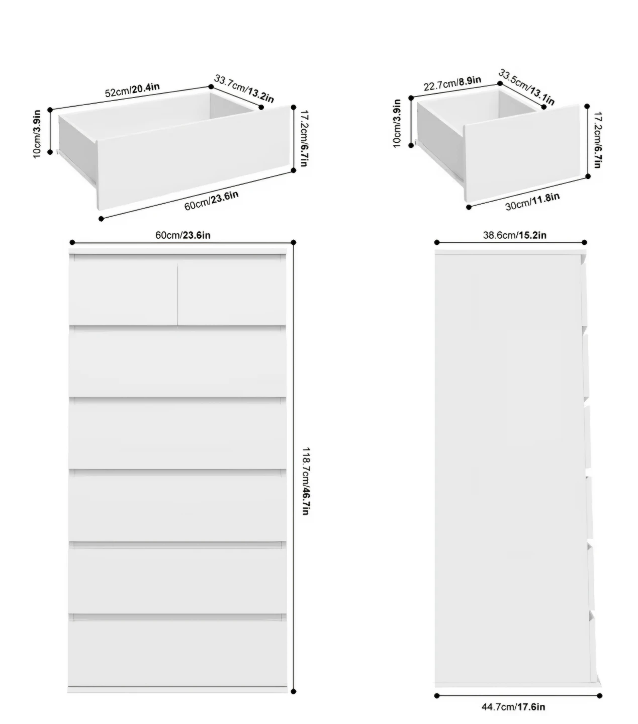 New White 6-Drawer Tall Dresser - photo 3