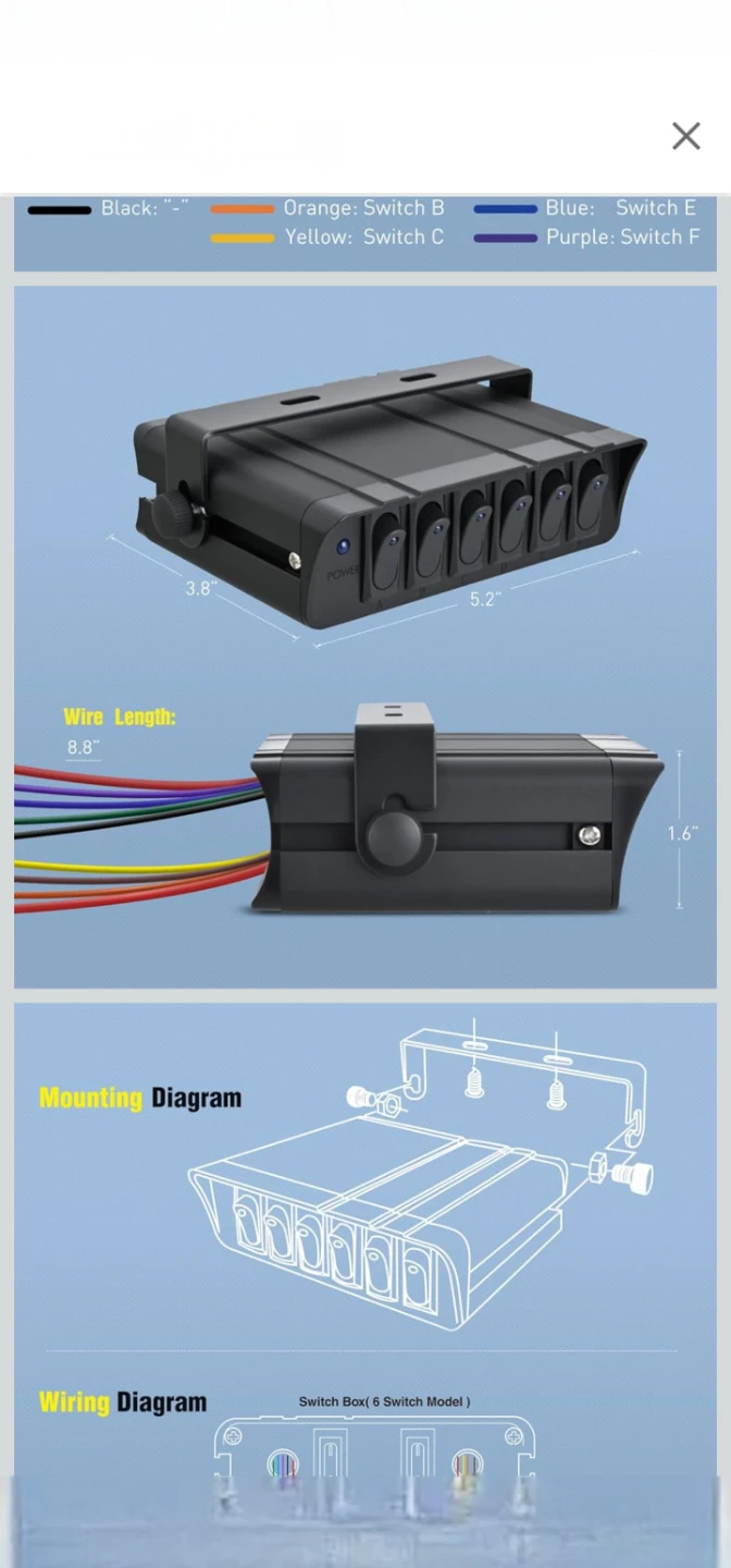 Rocker 6-Switch Panel Relay System Kit - photo 4