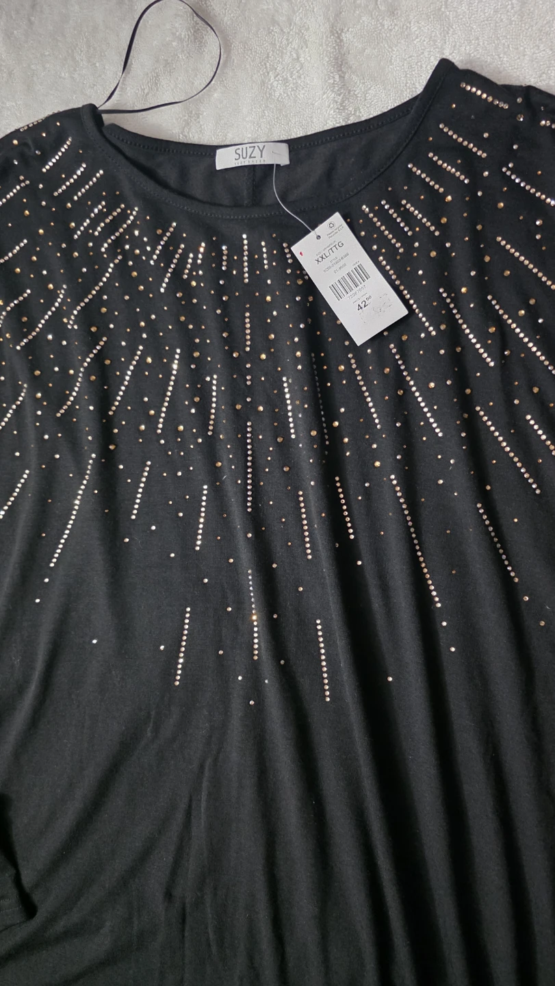 SUZY Women's Black Embellished Long Sleeve Top - XXL/TTG - photo 2