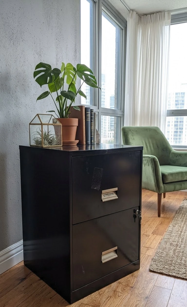 Black 2-Drawer Filing Cabinet