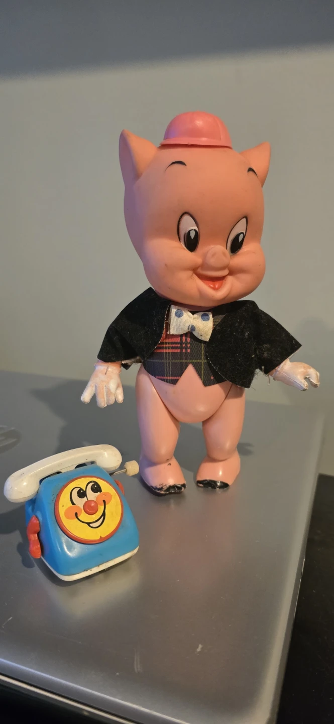 Vintage Porky Pig Doll with Toy Telephone - photo 5