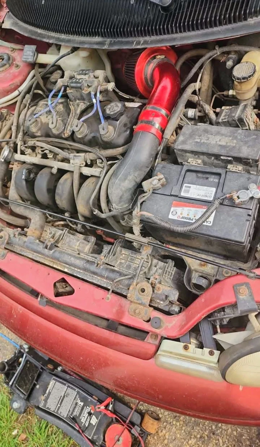 Red Dodge Neon Sedan