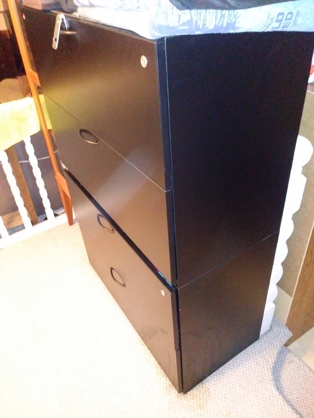 Black 4-Drawer Filing Cabinet - photo 3