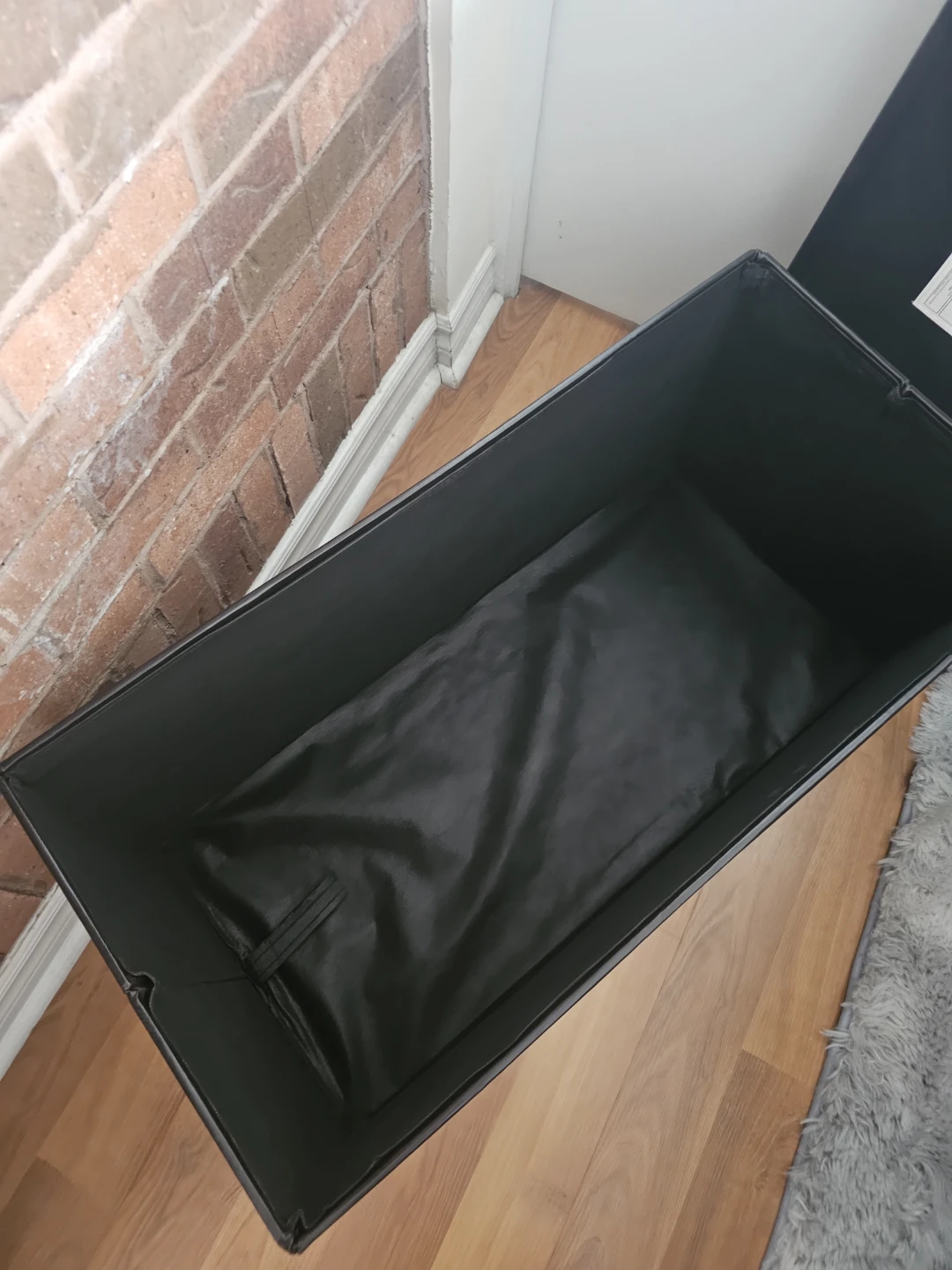 Modern Ottoman Foldable Bench with Storage, Black - photo 3