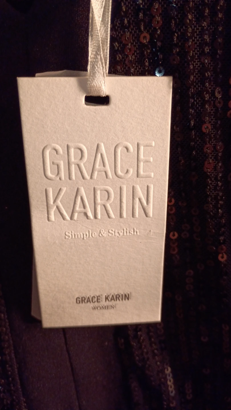 Grace Karin Black Sequin V-Neck Maxi Dress - photo 2