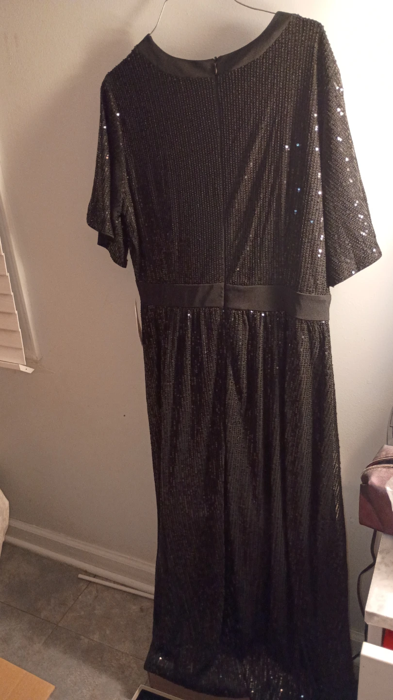 Grace Karin Black Sequin V-Neck Maxi Dress - photo 5