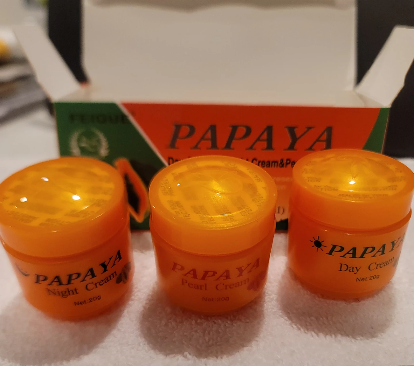 Feique Papaya Day & Night Cream & Pearl Cream Set - 3 x 20g - photo 2