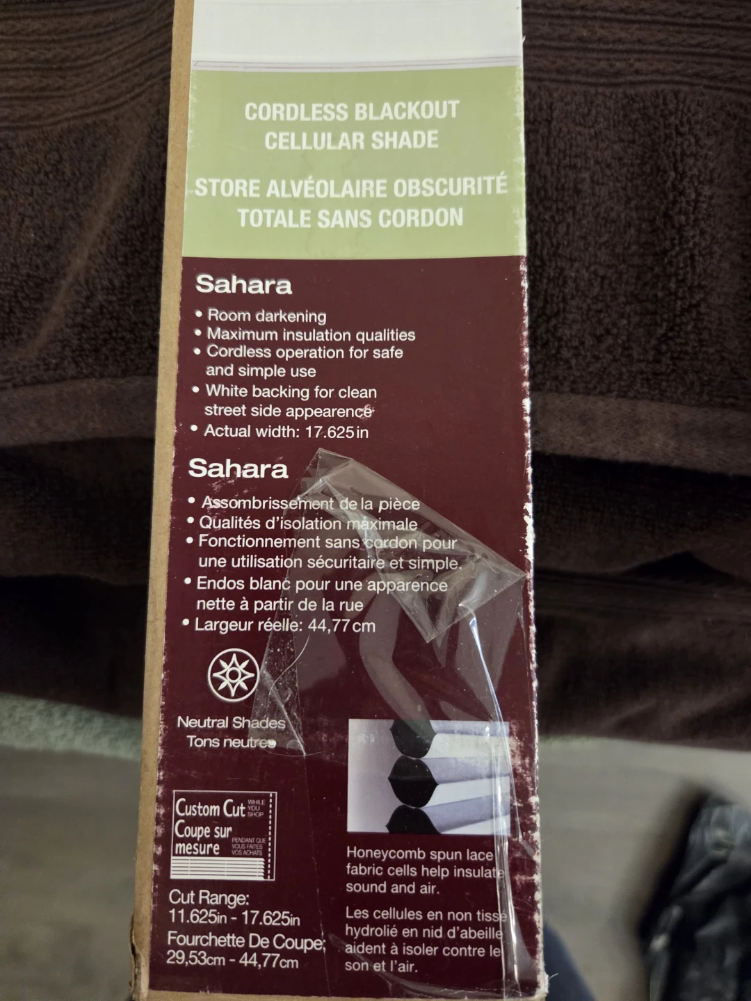 Cordless Blackout Cellular Shade 18in x 48in - photo 3