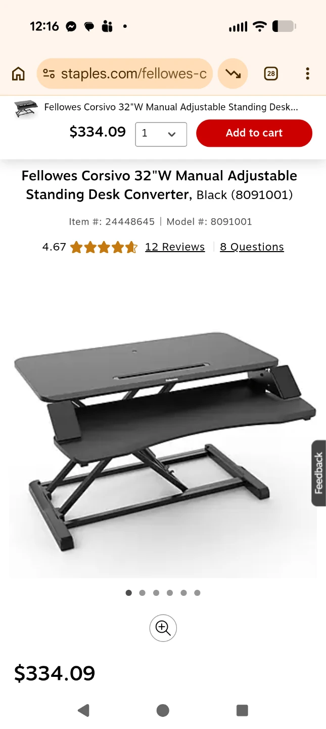 Corsivo 32" W Manual Adjustable Standing Desk Converter