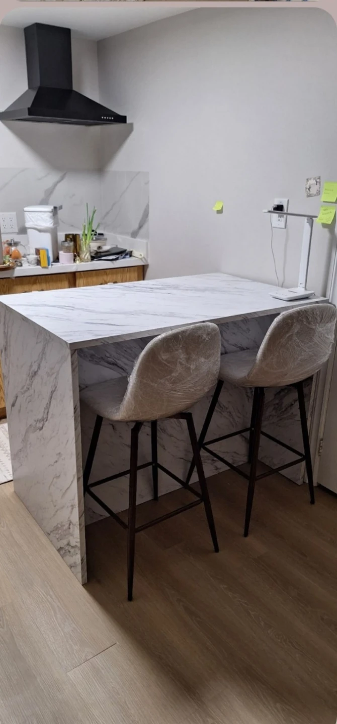 Kitchen Island with Marble Finish - photo 2