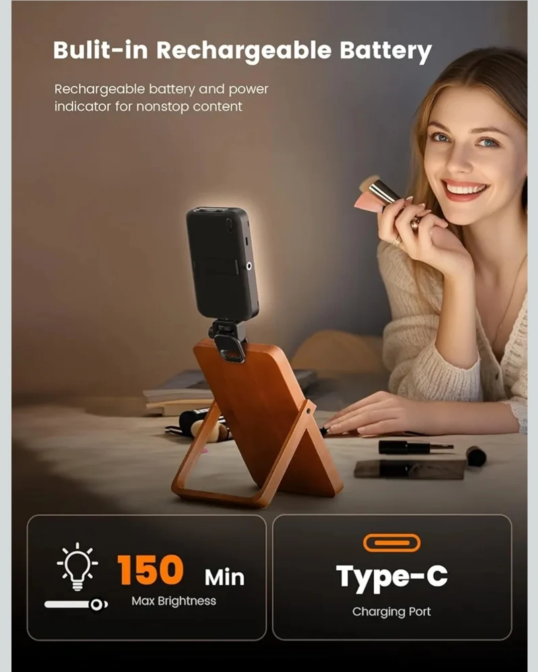 Selfie Light with Soft Diffuser & Built-in Stand - photo 5