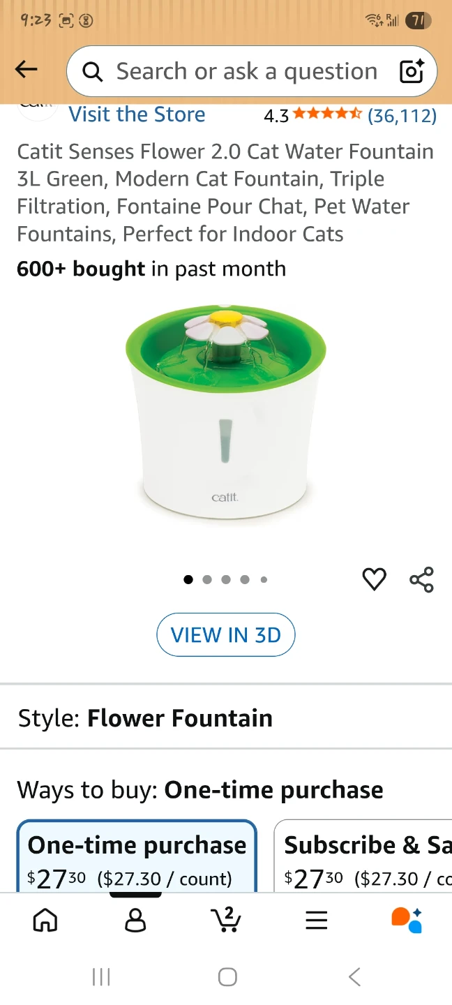 2.0 Cat Water Fountain - 3L 🌱