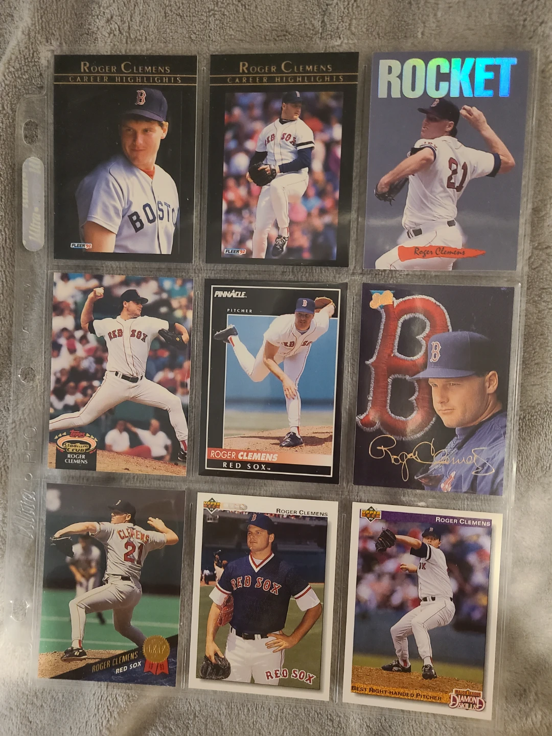 Collection of Roger Clemens Baseball Cards