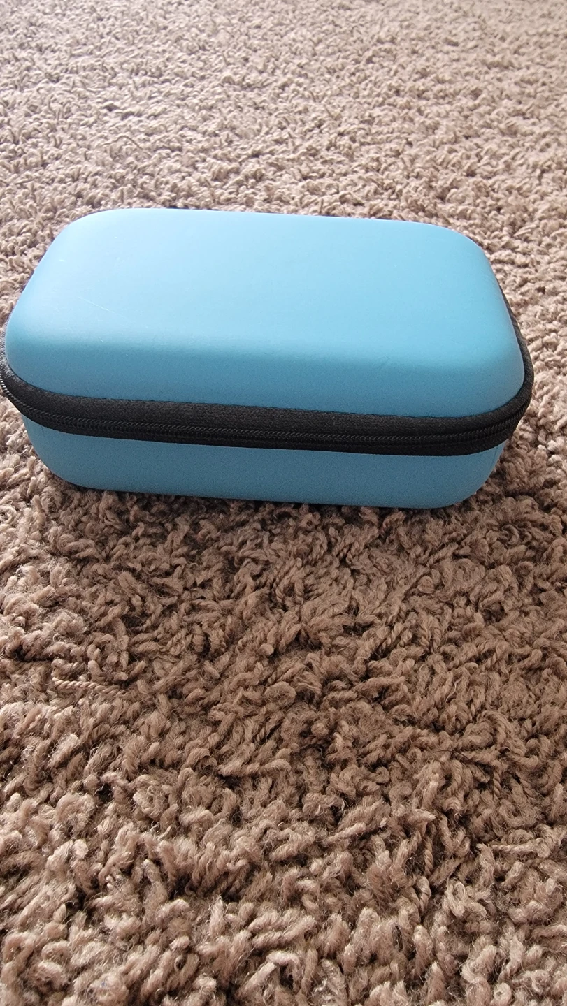 Blue Handheld Retro Gaming Console with Case