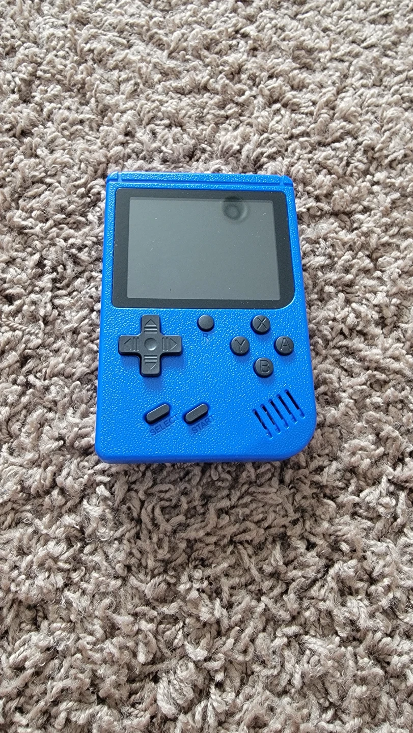 Blue Handheld Retro Gaming Console with Case - photo 3