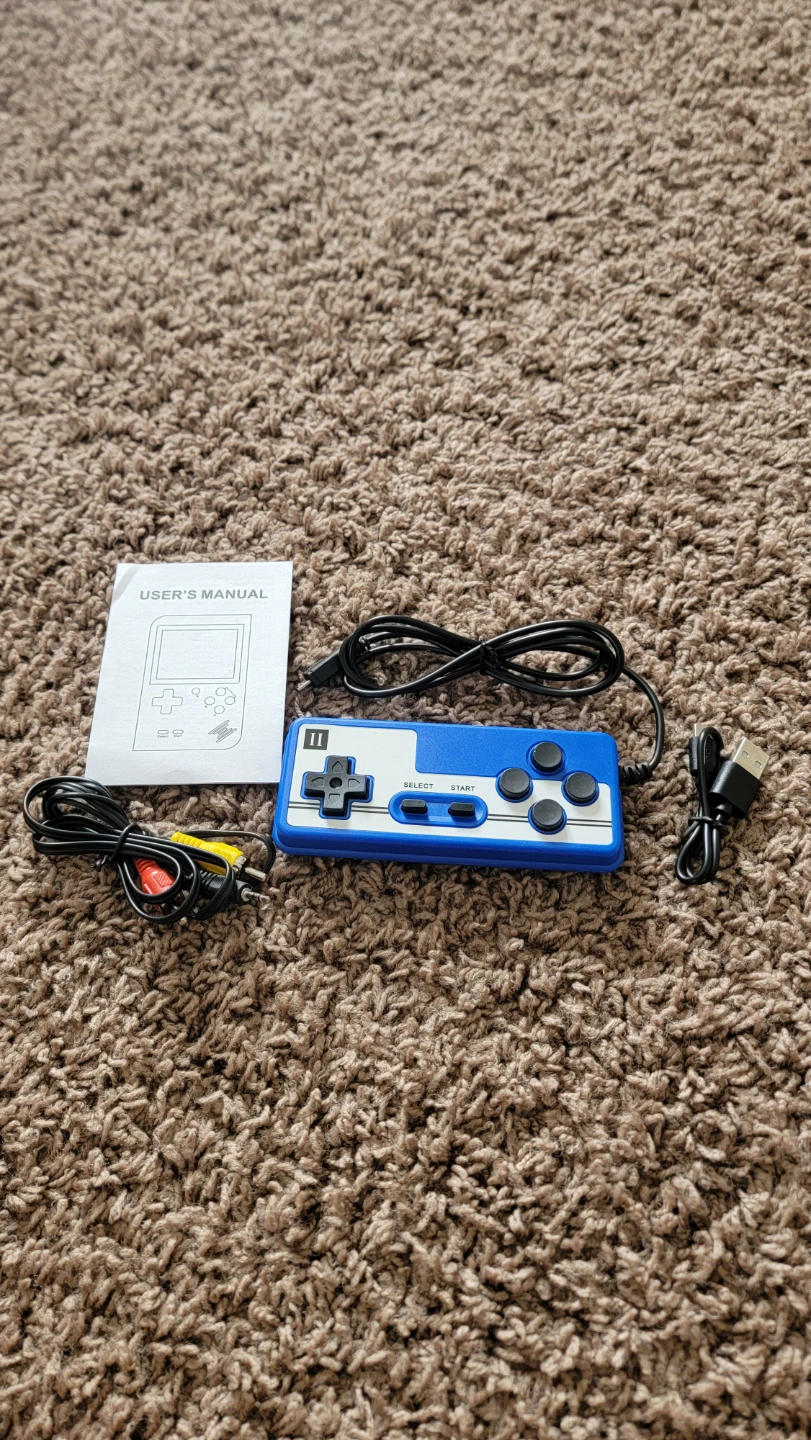 Blue Handheld Retro Gaming Console with Case - photo 4