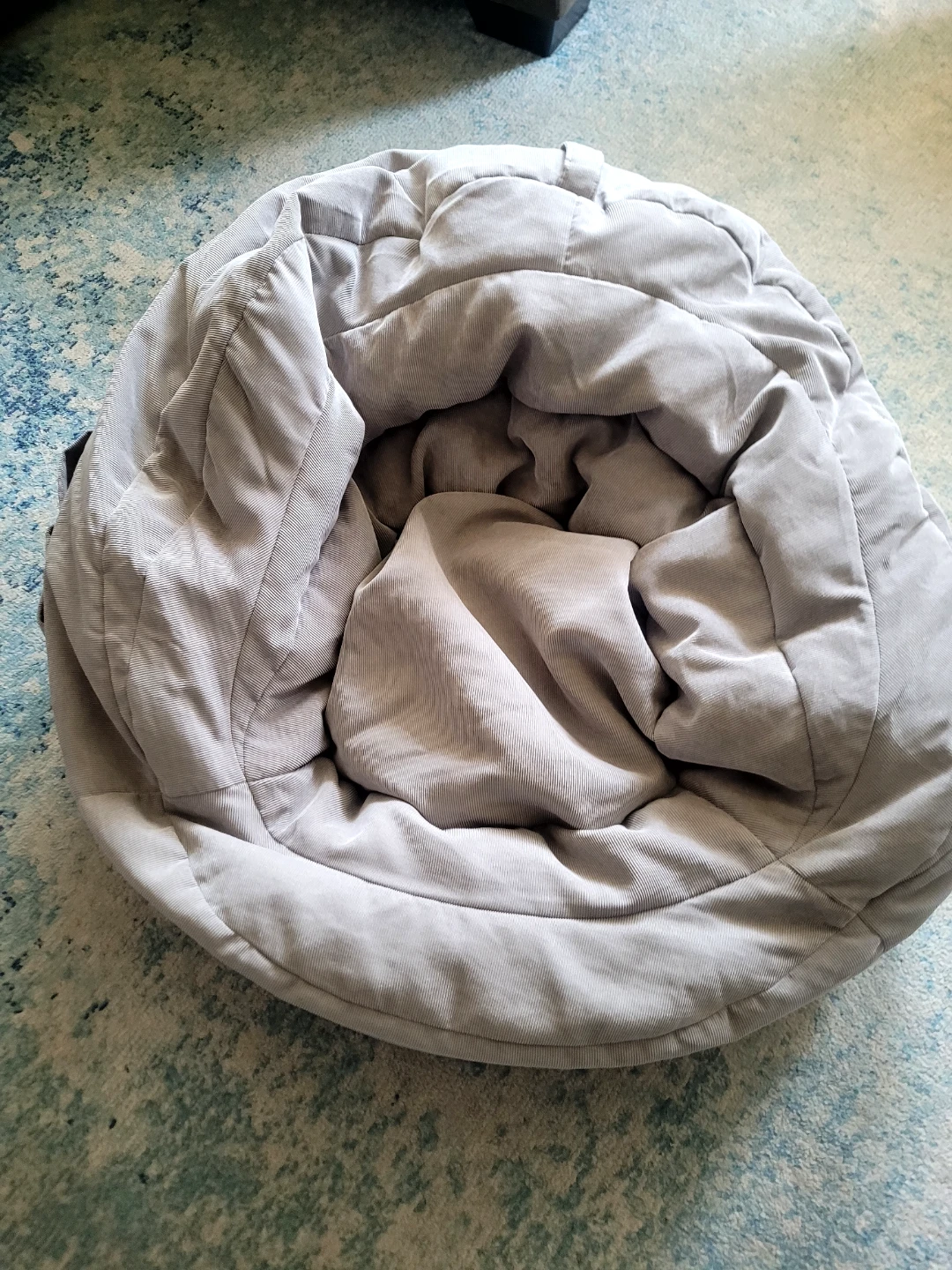 Gray Corduroy Bean Bag Chair - photo 2