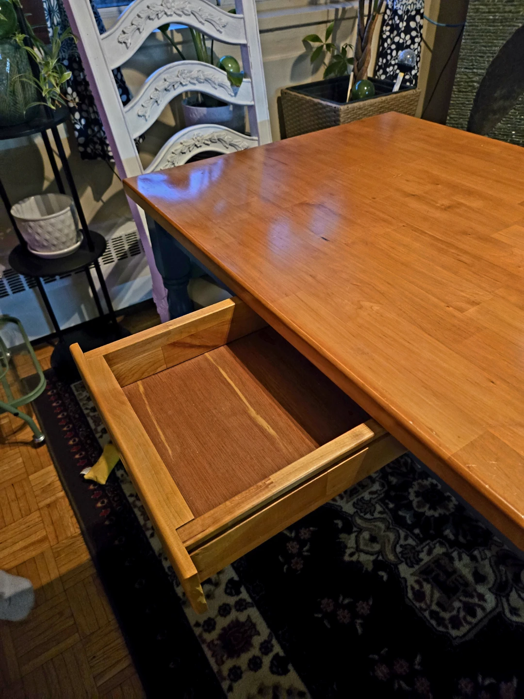 Wooden Dining Table with Drawer - photo 5
